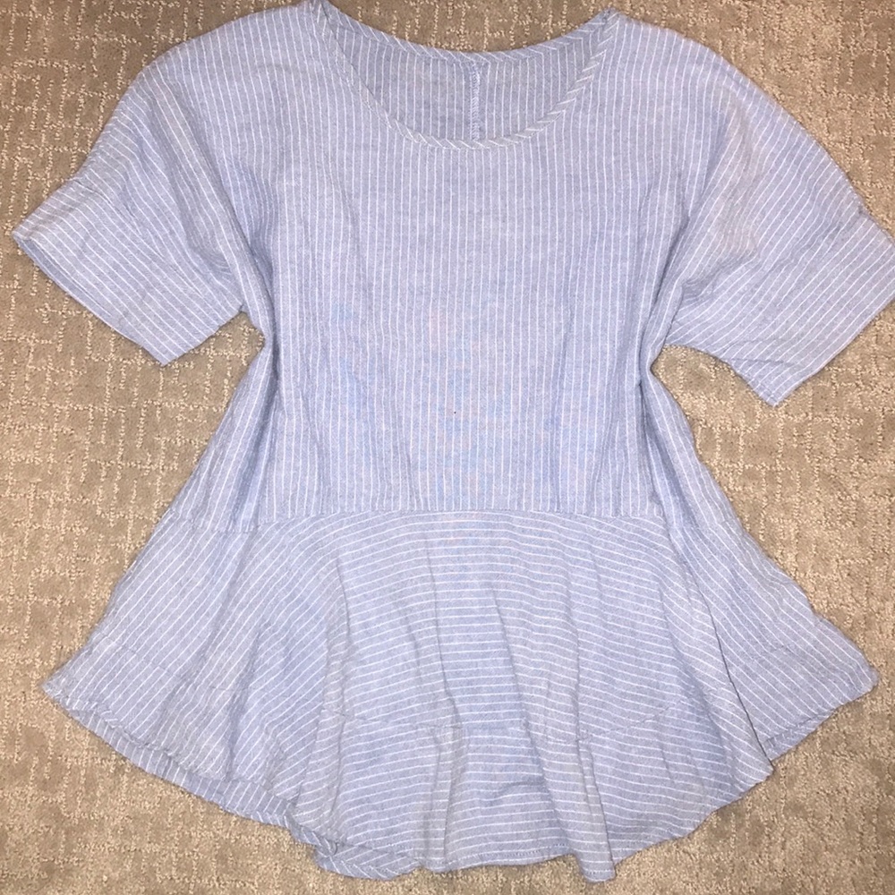 Two stripe peplum top